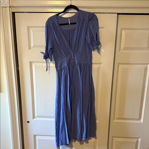 Free People Lavender Blue V‑Neck Midi Dress